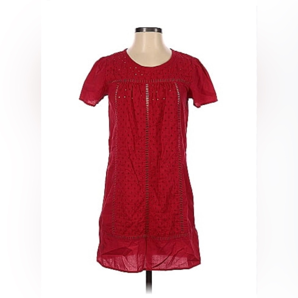 Cherry red eyelet mini dress